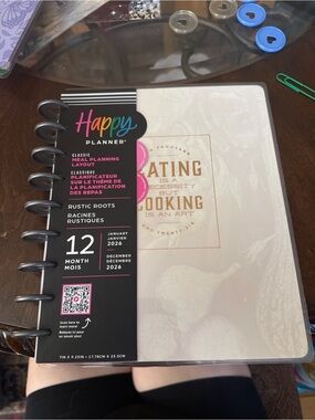 Happy Planner Rustic Roots Meal Planner - Cream, Gold, Tan & Pink Accents